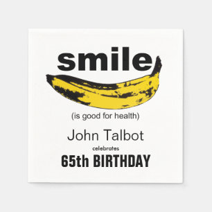 Smile is goed 65th Birthday Party Paper Napkin Servetten