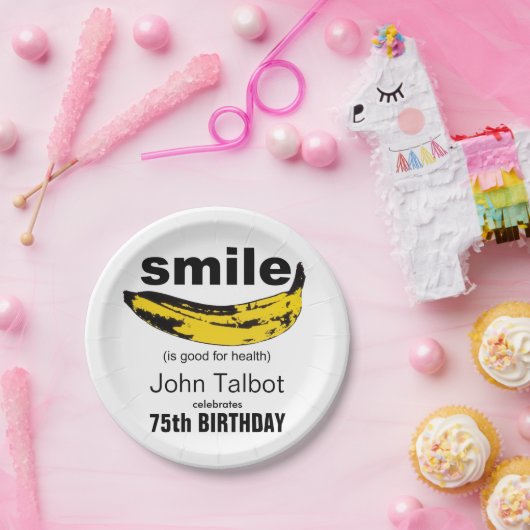 Smile is goed 75th Birthday Party Paper Bord (Feest)