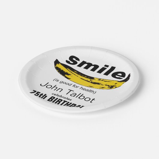 Smile is goed 75th Birthday Party Paper Bord (Gekanteld)