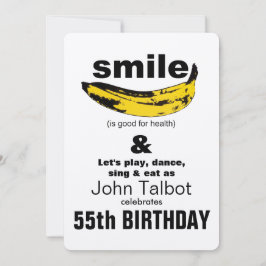 Smile is goed voor Health 55th Birthday Invitation Kaart
