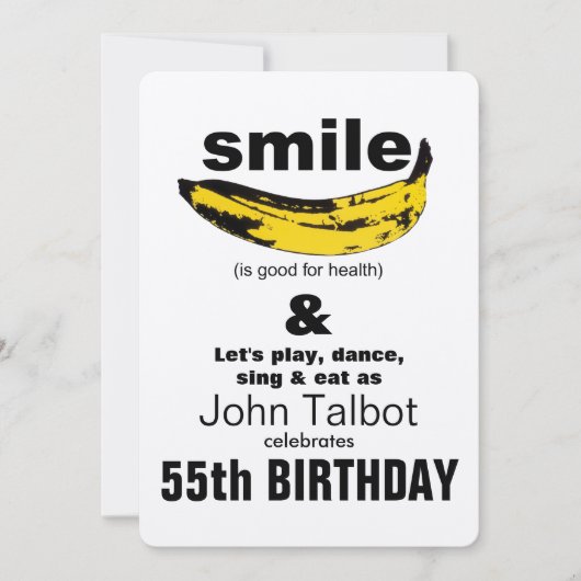 Smile is goed voor Health 55th Birthday Invitation Kaart (Voorkant)