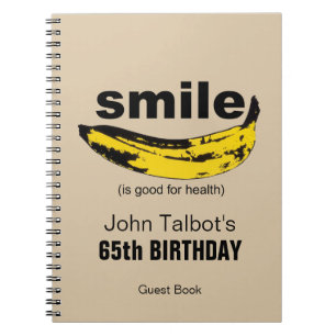 Smile is goed voor Health 65th Birthday Guestbook Notitieboek