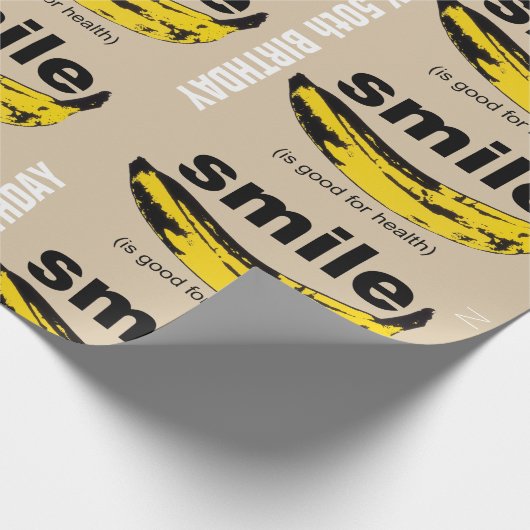 Smile is goed voor Health Banana 50th Birthday WP Cadeaupapier (Hoek)