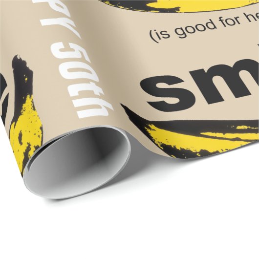 Smile is goed voor Health Banana 50th Birthday WP Cadeaupapier (Rol Hoek)