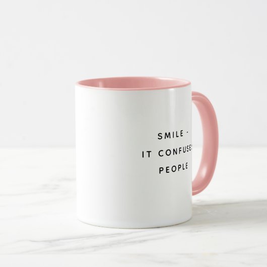 Smile It Confuses People Happy Humorous Mug Mok (Voorkant rechts)