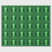 Smile It's Christmas Happy Alien LGM Geek Humor Cadeaupapier (Vlak)