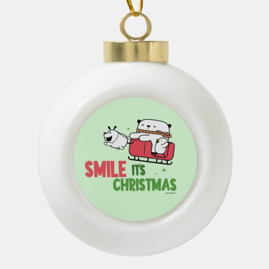 Smile, it's Christmas | Keramische Bal Ornament (Voorkant)