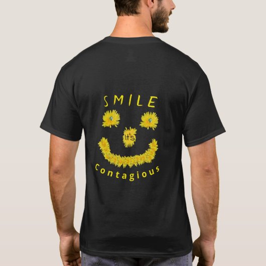 Smile It's Contagious Dandelion  T-shirt (Achterkant)