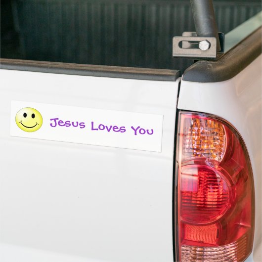 Smile Jesus houdt van je Bumpersticker (Op Truck)