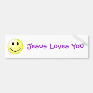 Smile Jesus houdt van je Bumpersticker