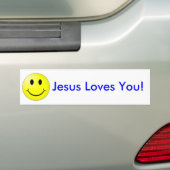 Smile Jesus houdt van je Bumpersticker (Op auto)