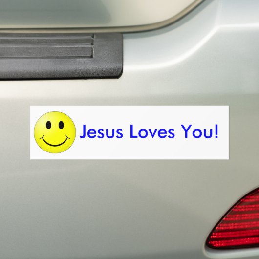 Smile Jesus houdt van je Bumpersticker (Op auto)