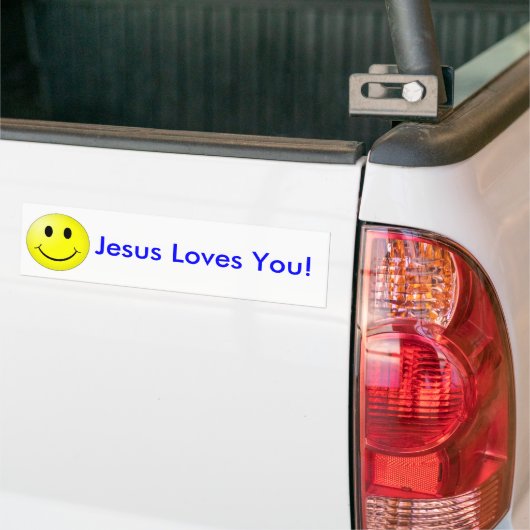 Smile Jesus houdt van je Bumpersticker (Op Truck)