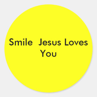 Smile Jesus houdt van je Ronde Sticker