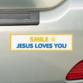 Smile – Jesus Loves You | Christian Faith Bumpersticker (Op auto)