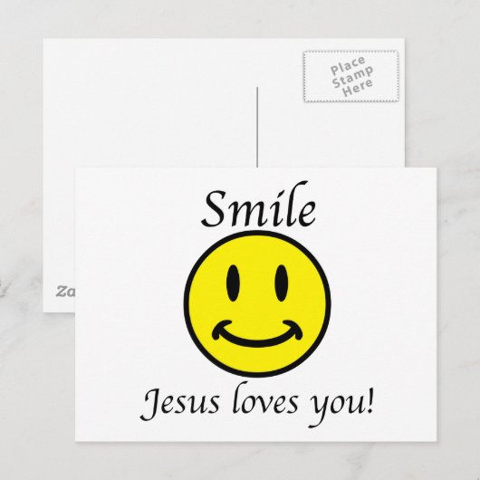 Smile, Jezus houdt van je Briefkaart (Voorkant / Achterkant)