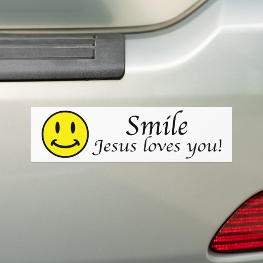 Smile, Jezus houdt van je bumper sticker (Op auto)