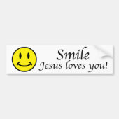 Smile, Jezus houdt van je bumper sticker (Voorkant)