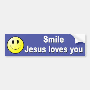 Smile, Jezus houdt van je Bumpersticker