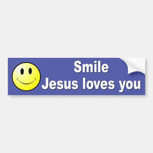 Smile, Jezus houdt van je Bumpersticker (Voorkant)