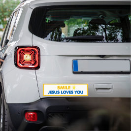 Smile – Jezus houdt van je | Christelijk geloof Bumpersticker