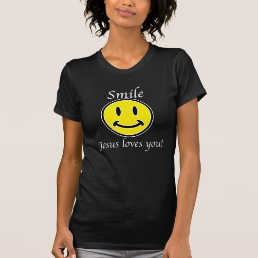 Smile, Jezus houdt van je T-shirt (Voorkant)