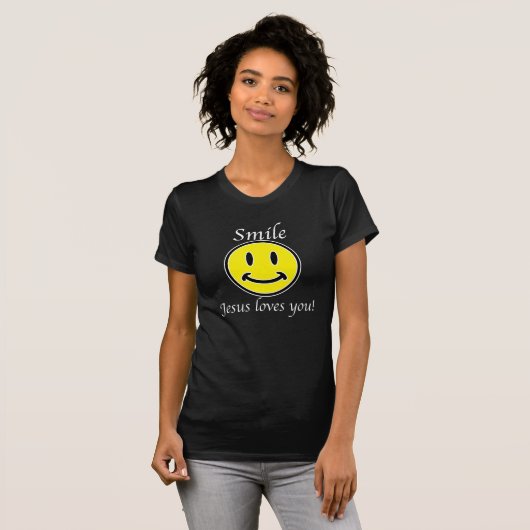 Smile, Jezus houdt van je T-shirt (Voorkant volledig)