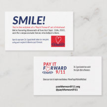 Smile Kaarten van Pay it Forward 9/11