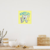 Smile Kawaii Tooth Art Poster (Keuken)