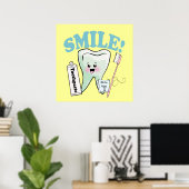Smile Kawaii Tooth Art Poster (Thuiskantoor)