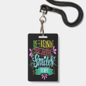 Smile Label met Lanyard - Bekijk terug Badge (Voorzijde met lanyard)