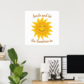 Smile & Let the Sunshine in Inspirerend Quote Poster (Thuiskantoor)