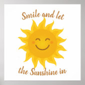 Smile & Let the Sunshine in Inspirerend Quote Poster (Voorkant)