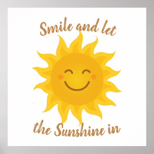 Smile & Let the Sunshine in Inspirerend Quote Poster (Voorkant)