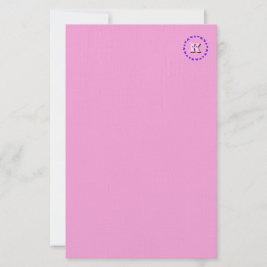 Smile Letter K met harten briefpapier (Voorkant)