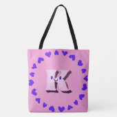 Smile letter K met harten schouder Canvas tas (Voorkant)