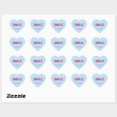 Smile lichtblauw aangepaste bericht Valentijnsdag Hart Sticker (Vel)