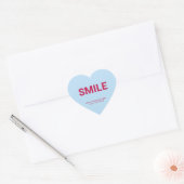 Smile lichtblauw aangepaste bericht Valentijnsdag Hart Sticker (Envelop)