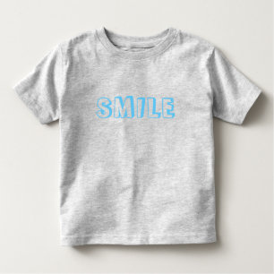 "Smile" lichtblauwe letters grijs Kinder Shirts