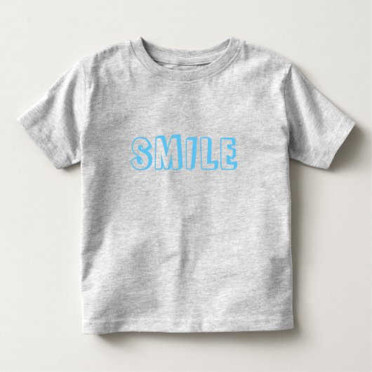 "Smile" lichtblauwe letters grijs Kinder Shirts (Voorkant)