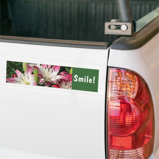 Smile Lily Flower Inspirerend Bumpersticker (Op Truck)