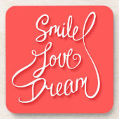 Smile Love Dream Bier Onderzetter (Voorkant)