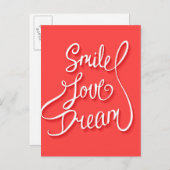 Smile Love Dream Briefkaart (Voorkant / Achterkant)