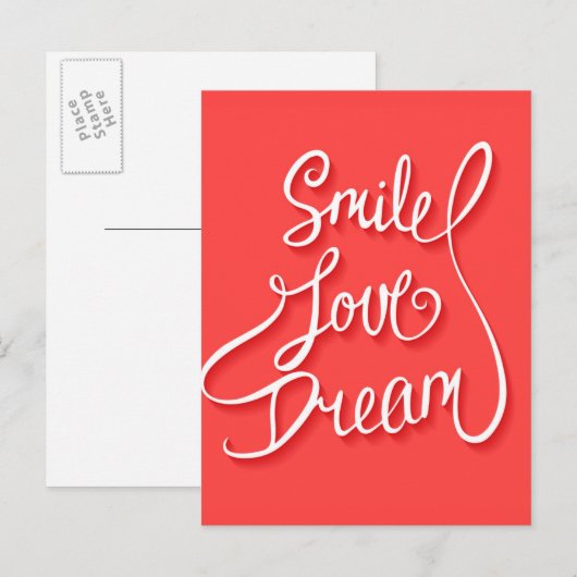 Smile Love Dream Briefkaart (Voorkant / Achterkant)