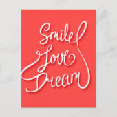 Smile Love Dream Briefkaart (Voorkant)