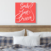 Smile Love Dream Canvas Afdruk (Insitu (Slaapkamer))