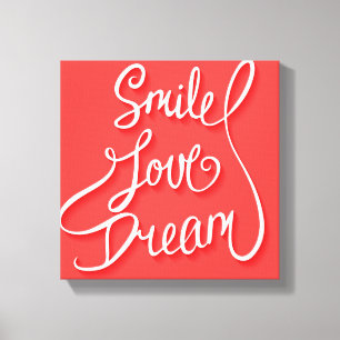 Smile Love Dream Canvas Afdruk