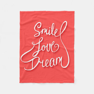 Smile Love Dream Fleece Deken
