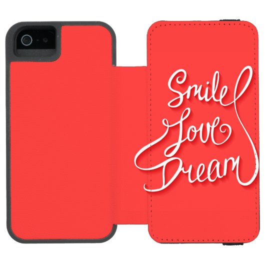 Smile Love Dream Incipio iPhone Portemonnee Hoesje (Agenda Open)
