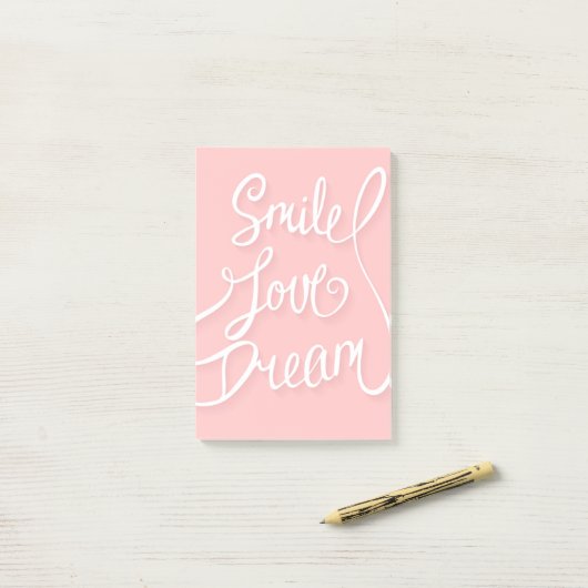 Smile Love Dream Post-it® Notes (Op bureau)